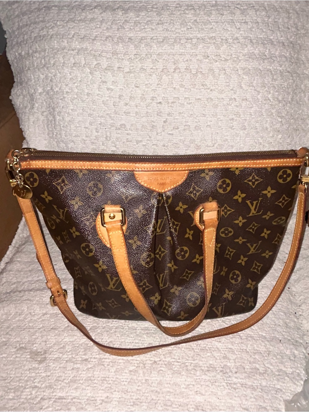 Authentic Louis Vuitton Palermo PM 2 Way Shoulder Crossbody Handbag Purse Tote